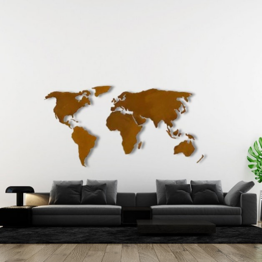 Steel Worldmap | Corten | Formaat M