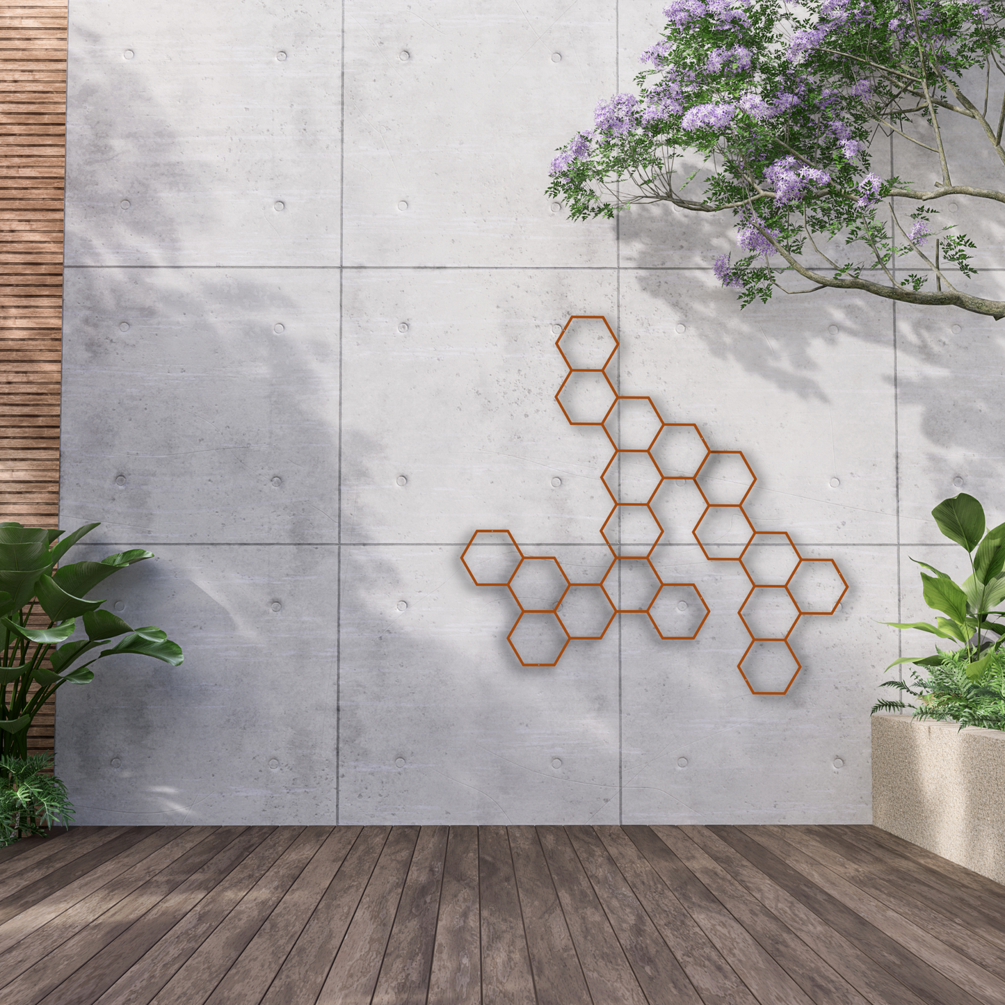Hexagon Corten - 70x38cm