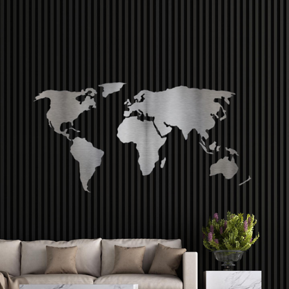 Steel Worldmap | RVS | Formaat L