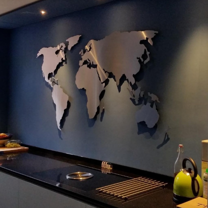 Steel Worldmap | RVS | Formaat L