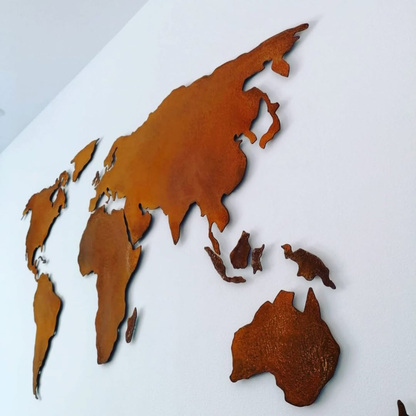 Steel Worldmap | Corten | Formaat L