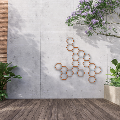 Hexagon Corten - 70x38cm